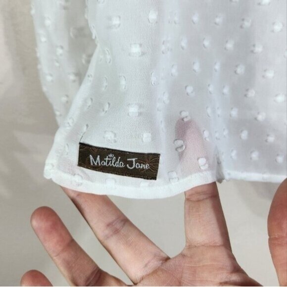 Matilda Jane Friends Forever Renae Long Sleeve See Through Button Down Top M - Picture 6 of 8